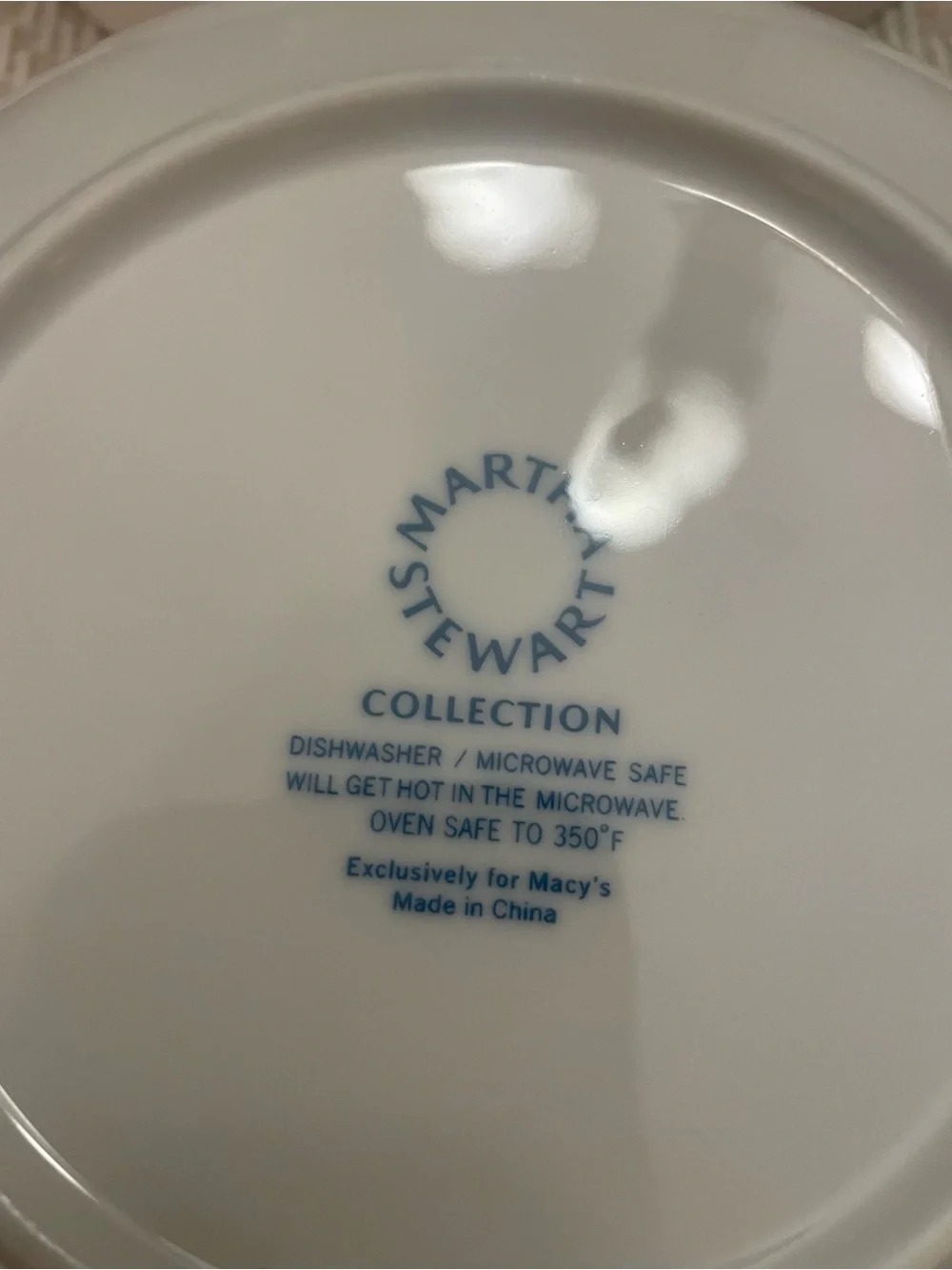Two Martha Stewart Glossy White Ceramic Serving Bowl
